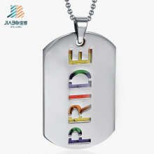 China Factory Price Steel Silver Deboss Metal Dog Tag for Promotion